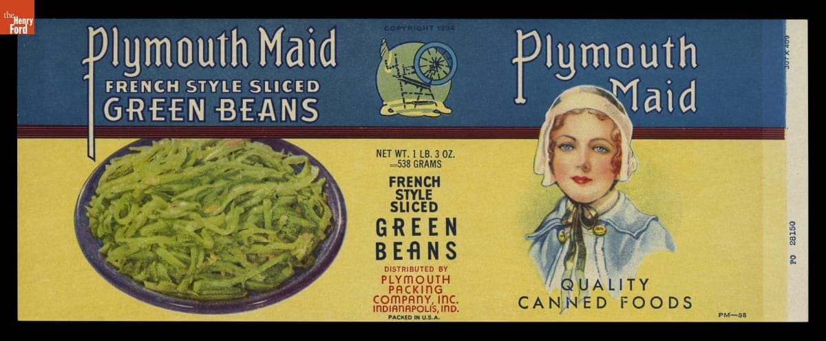 "Plymouth Maid French Style Slice Green Beans," 1934