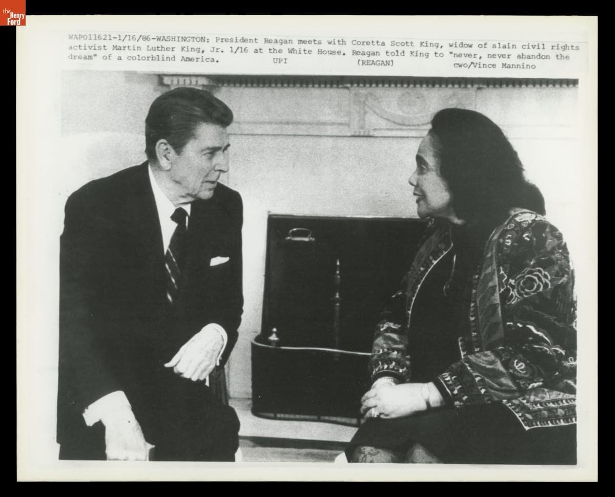 President Ronald Reagan Meeting with Coretta Scott King, January 16, 1986