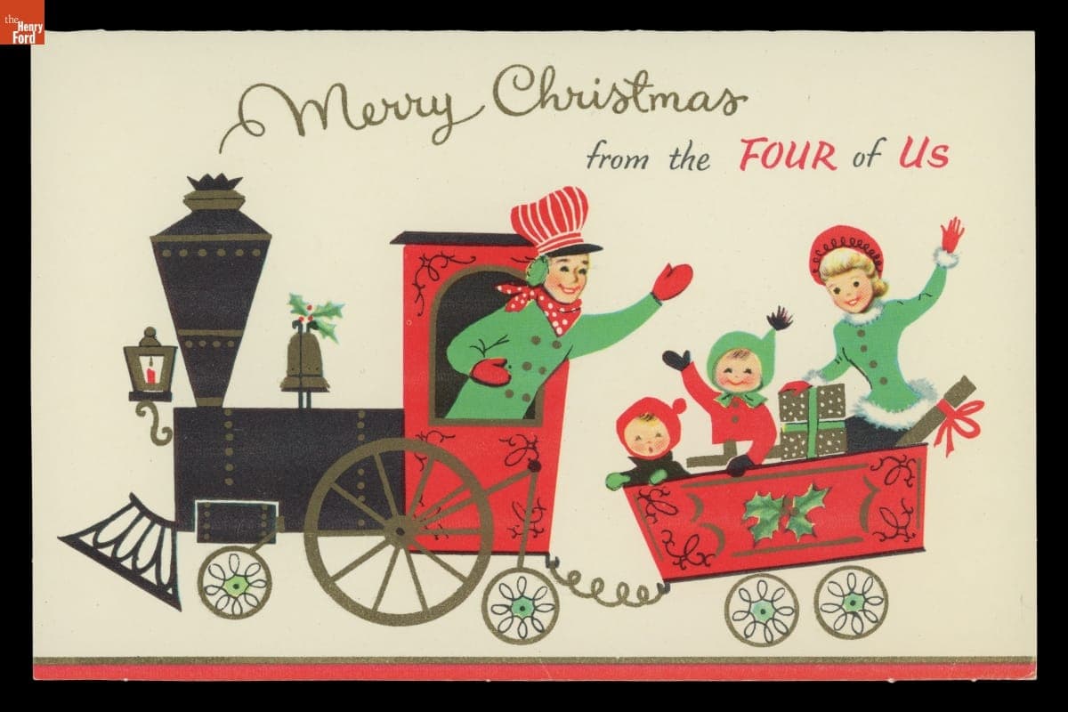 "Merry Christmas from the Four of Us," circa 1950