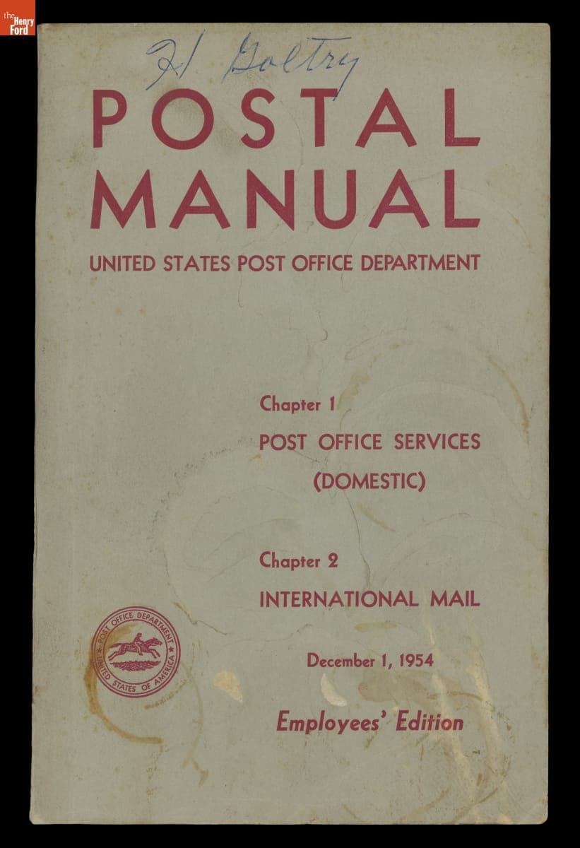 "Postal Manual," 1954