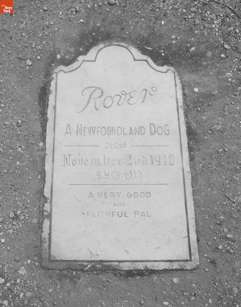Grave of "Rover," a Greenfield Village Dog, April 1977