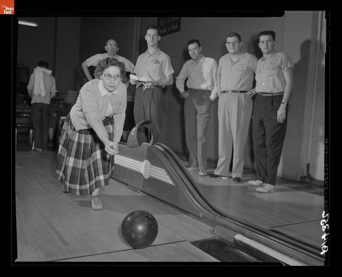 Edison Institute Staff Bowling Activity, January 21, 1957