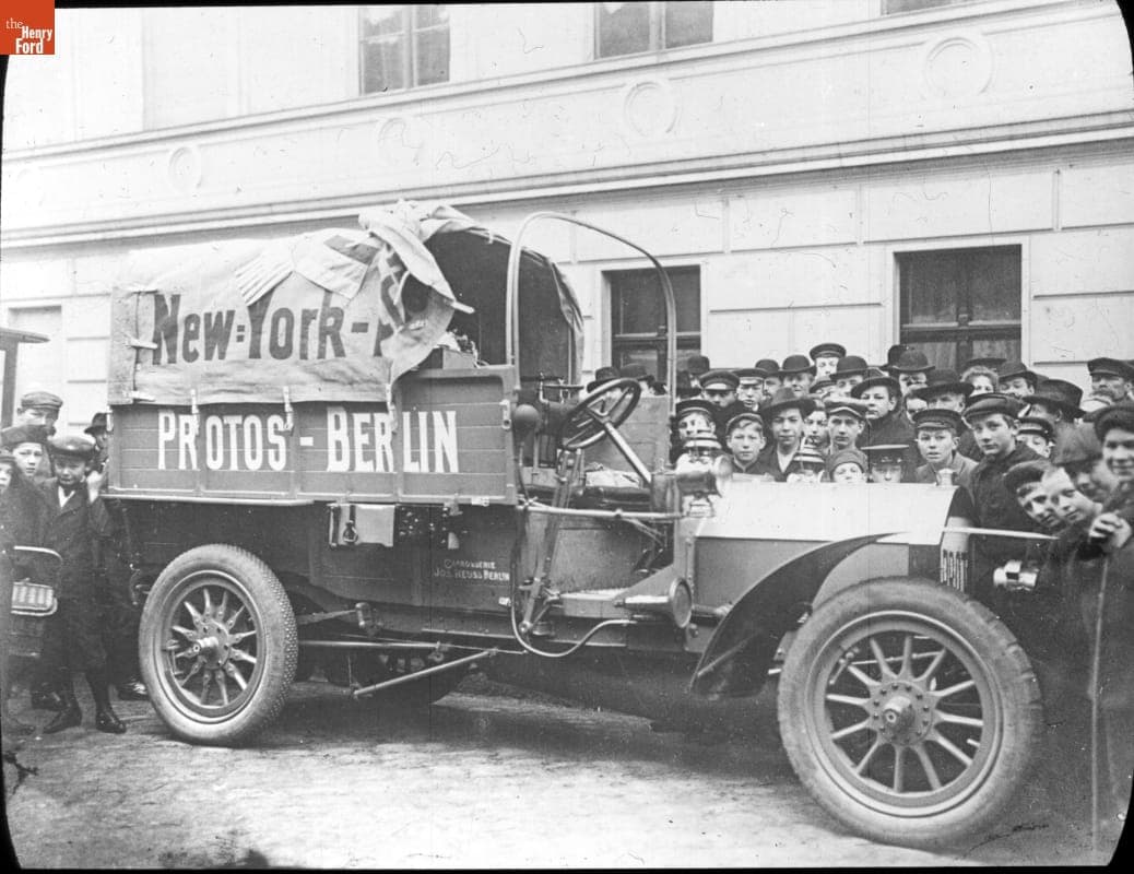 Protos Automobile at German Factory Before Leaving for New York to Paris Race, 1908
