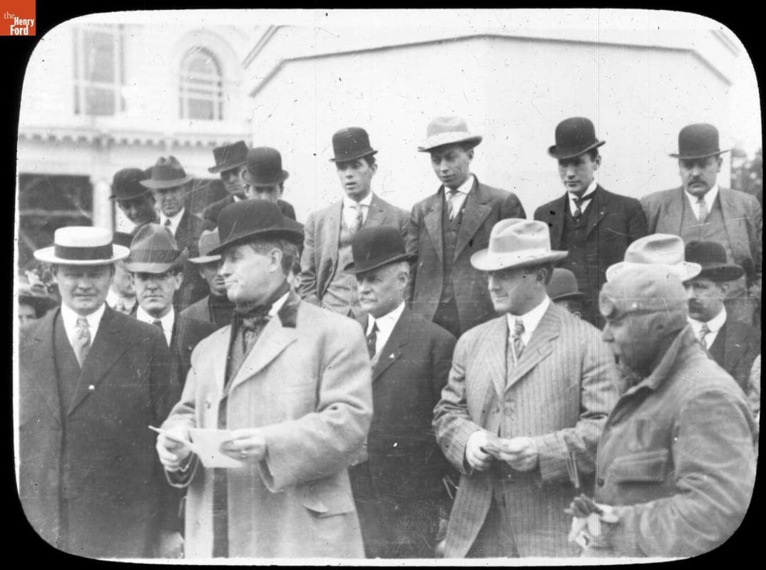 Gathering of Officials for a Speech in Utah, New York to Paris Race, 1908