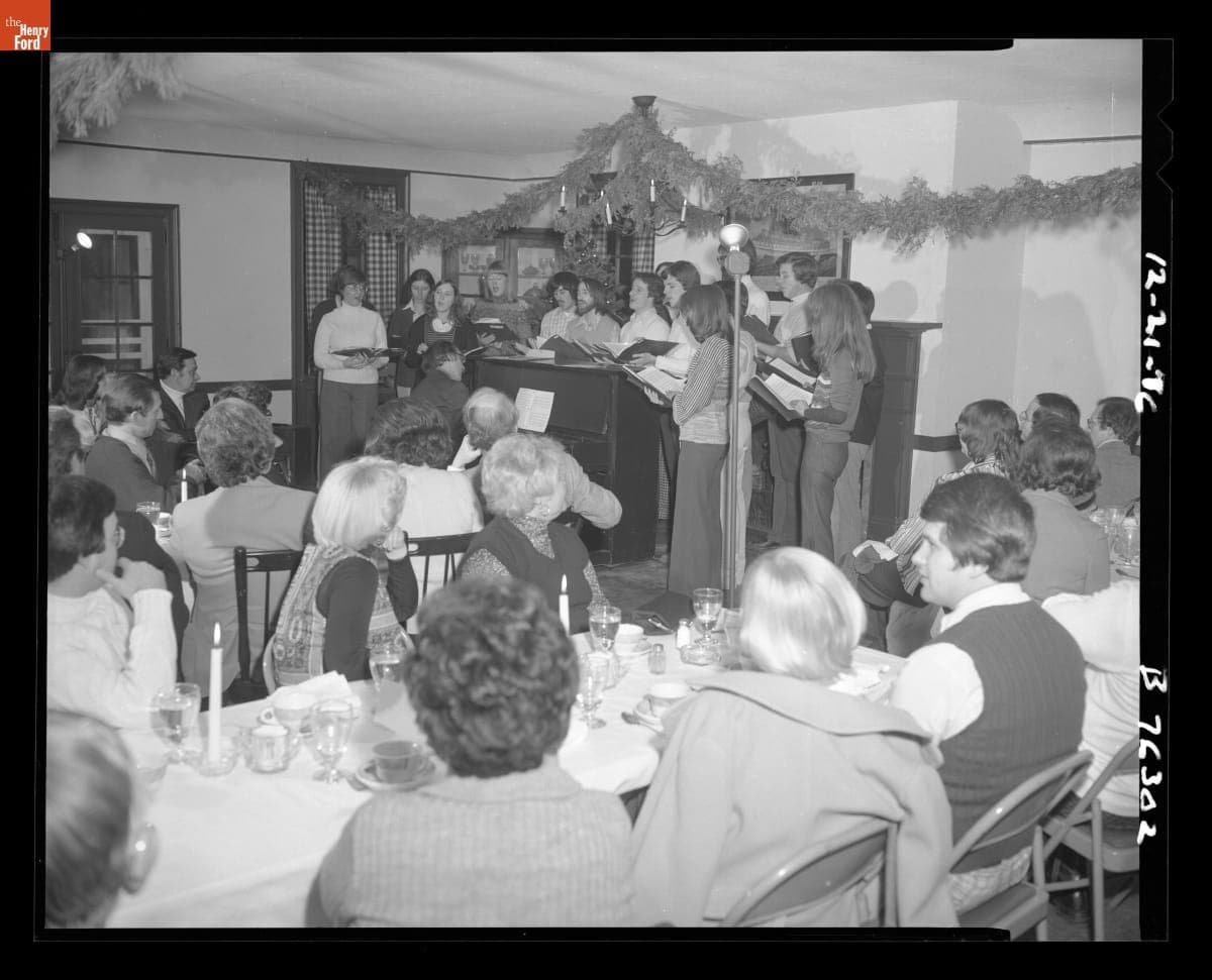 "Yuletide Evening in the Village," Dinner at Eagle Tavern, Greenfield Village, 1976