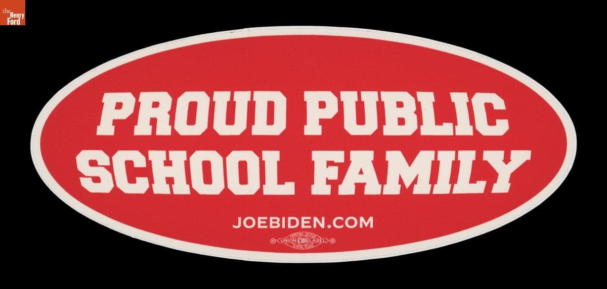 "Proud Public School Family" Biden/Harris Campaign Sticker, 2024