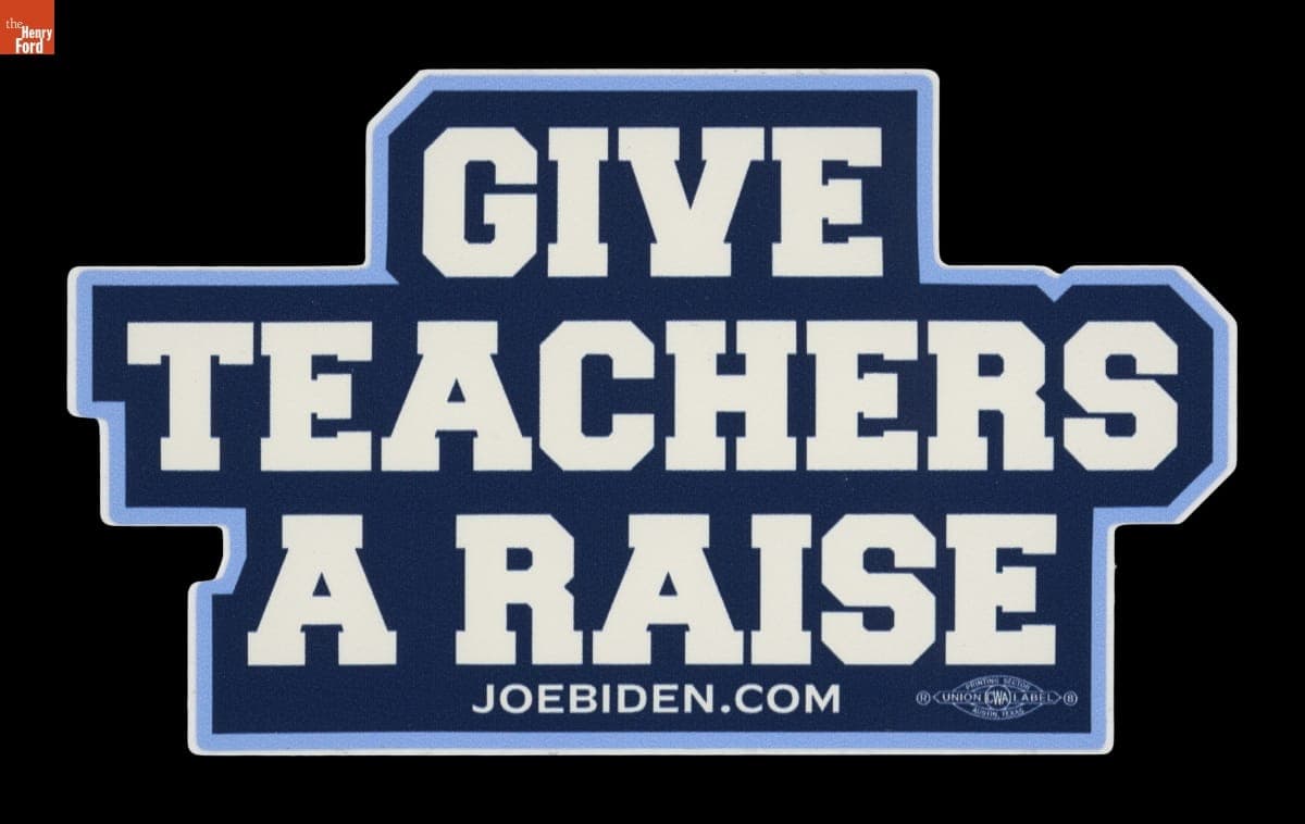 "Give Teachers a Raise" Biden/Harris Campaign Sticker, 2024