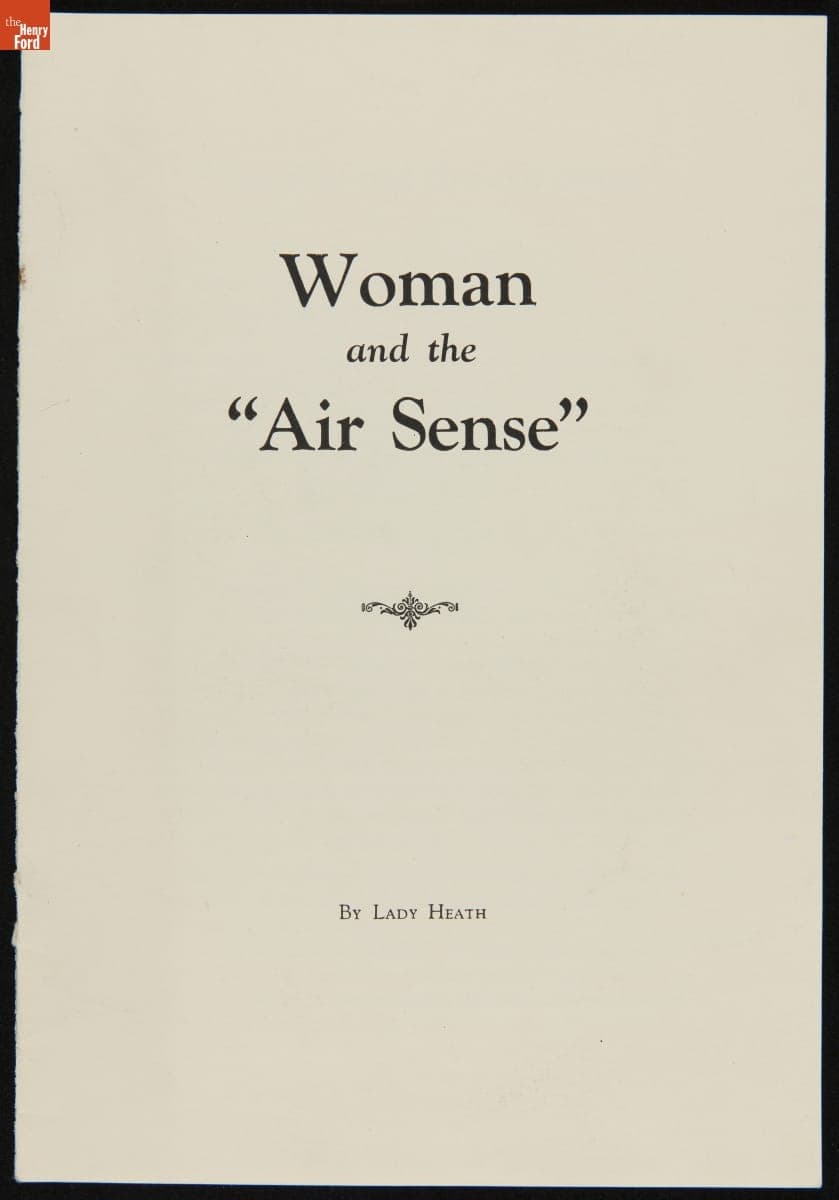 "Women and the 'Air Sense,'" 1933