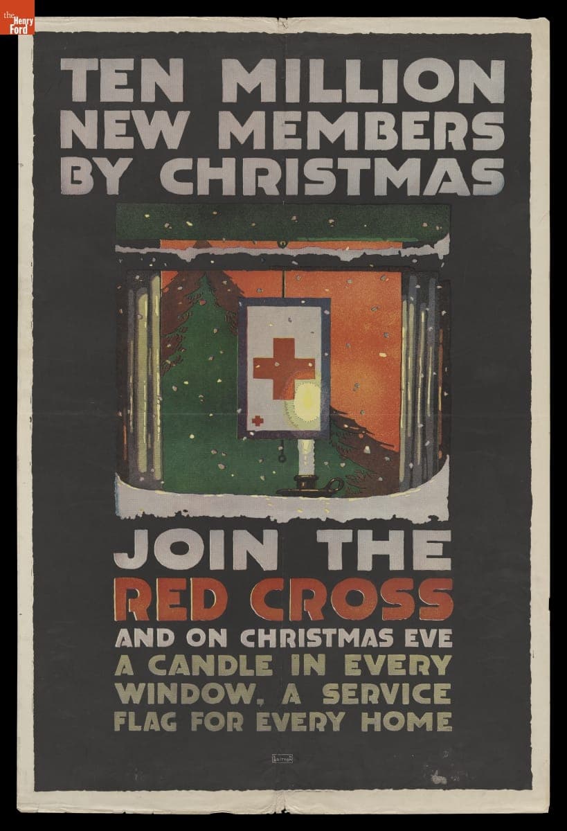 World War I Poster, "Ten Million New Members by Christmas- Join the Red Cross," circa 1917