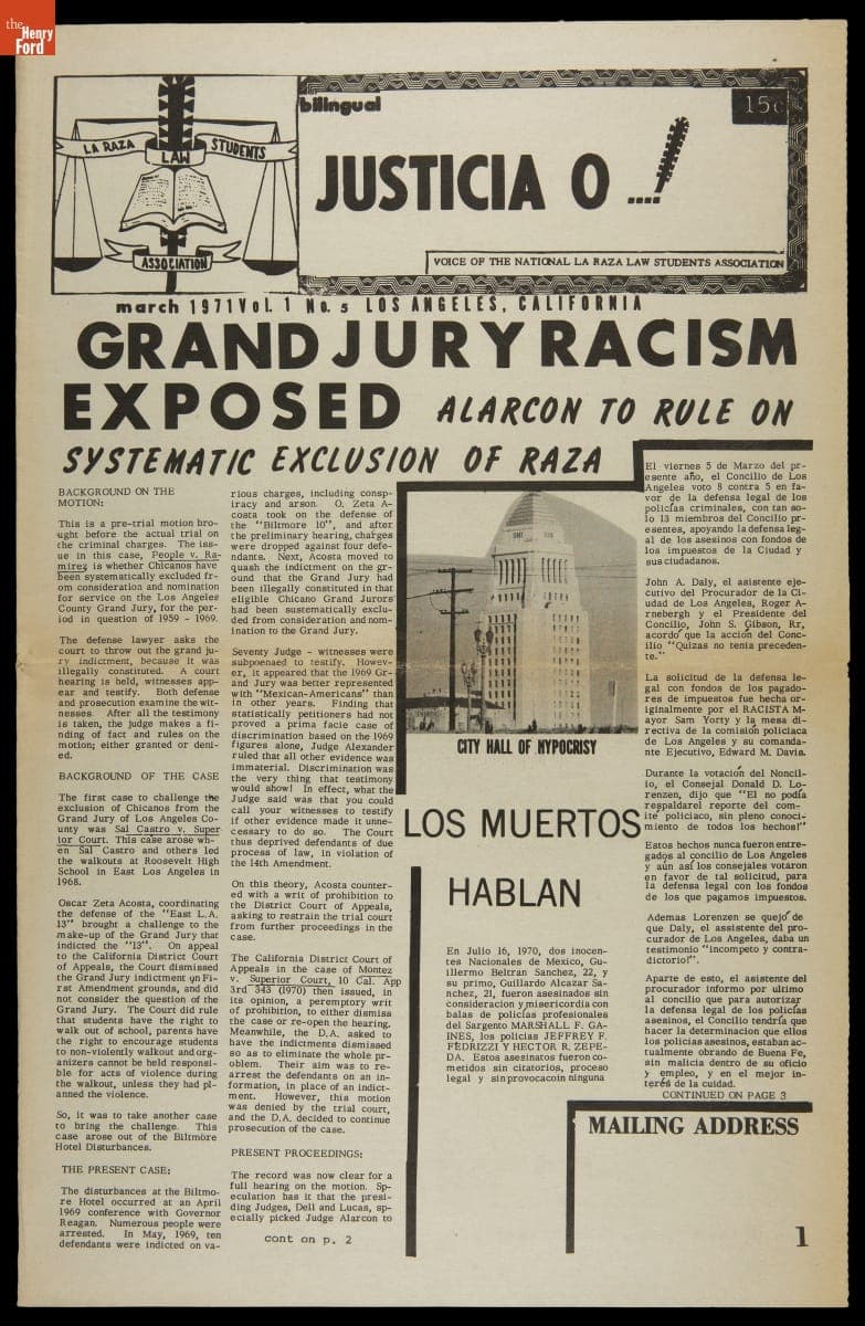 "Justicia O..!" Vol. 1 No. 5, March 1971