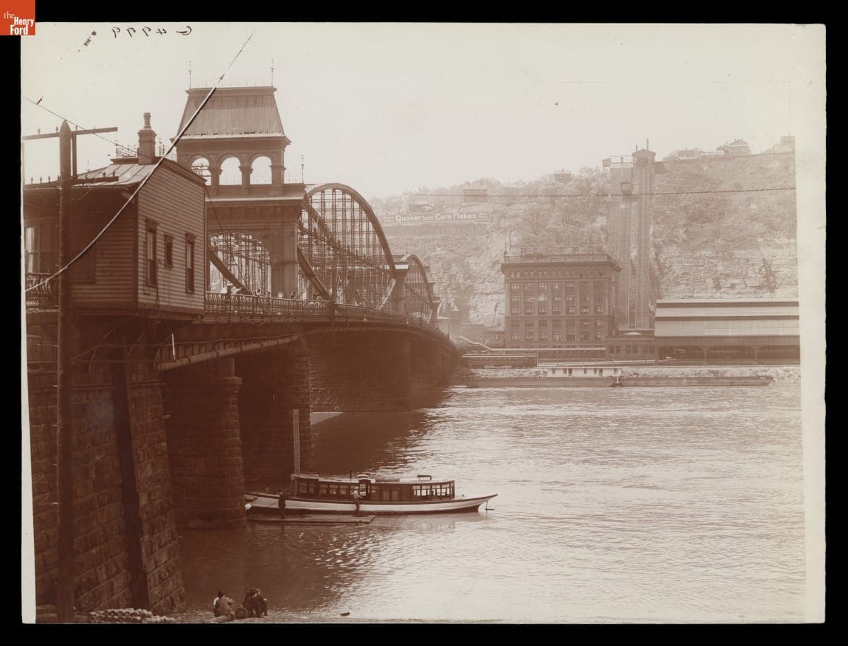 "P & LE Railway Station and Mt. Washington, Pittsburgh," 1908