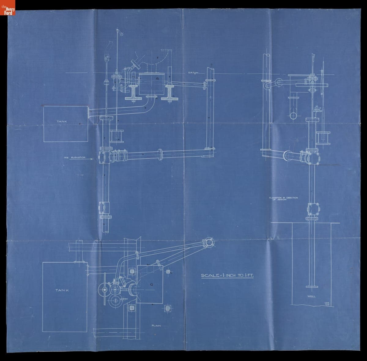 Blueprint Drawing of the 1821 Moira Engine, 1928