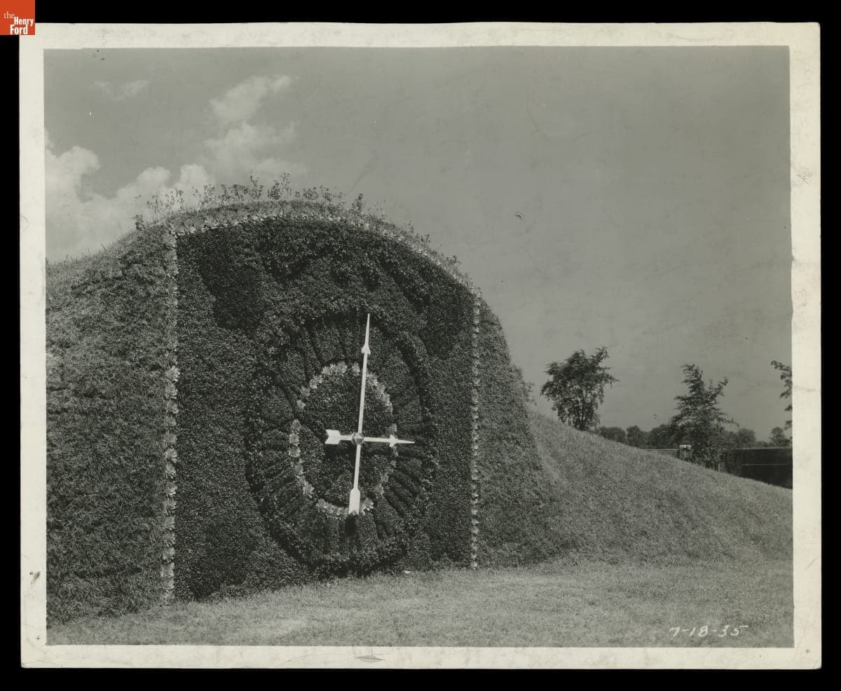Floral Clock in Greenfield Village, July 1935