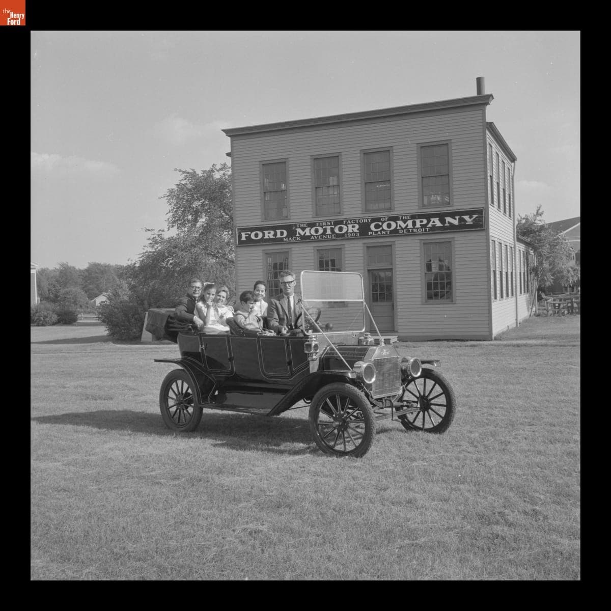 Kenneth Schwartz Touring Actress Merle Oberon and Her Children around Greenfield Village in a 1912 Ford, 1968