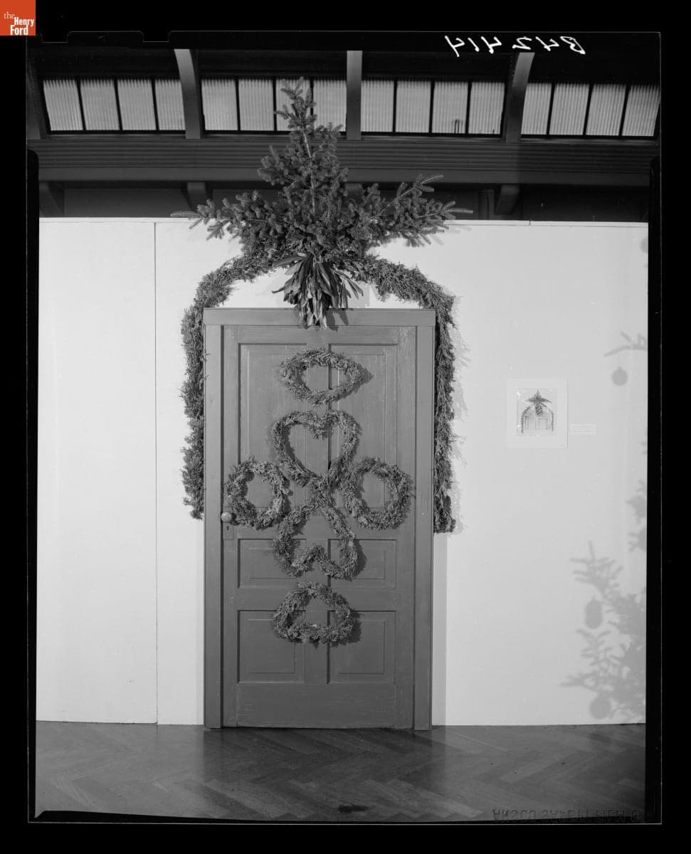 View of a Decorated Door for the "Deck the Halls" Christmas Exhibition, December 1965