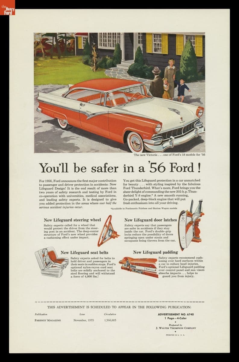1956 Ford Ad, "You'll Be Safer in a '56 Ford!"