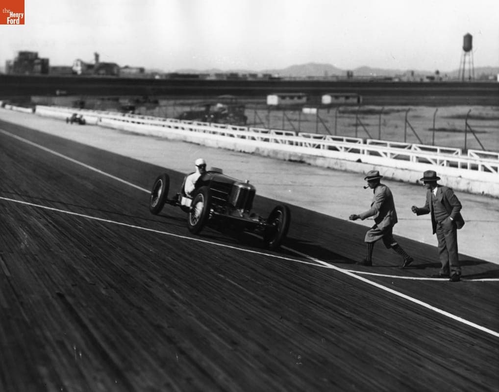 Leon Duray Being Timed at Culver City Speedway, California, 1927