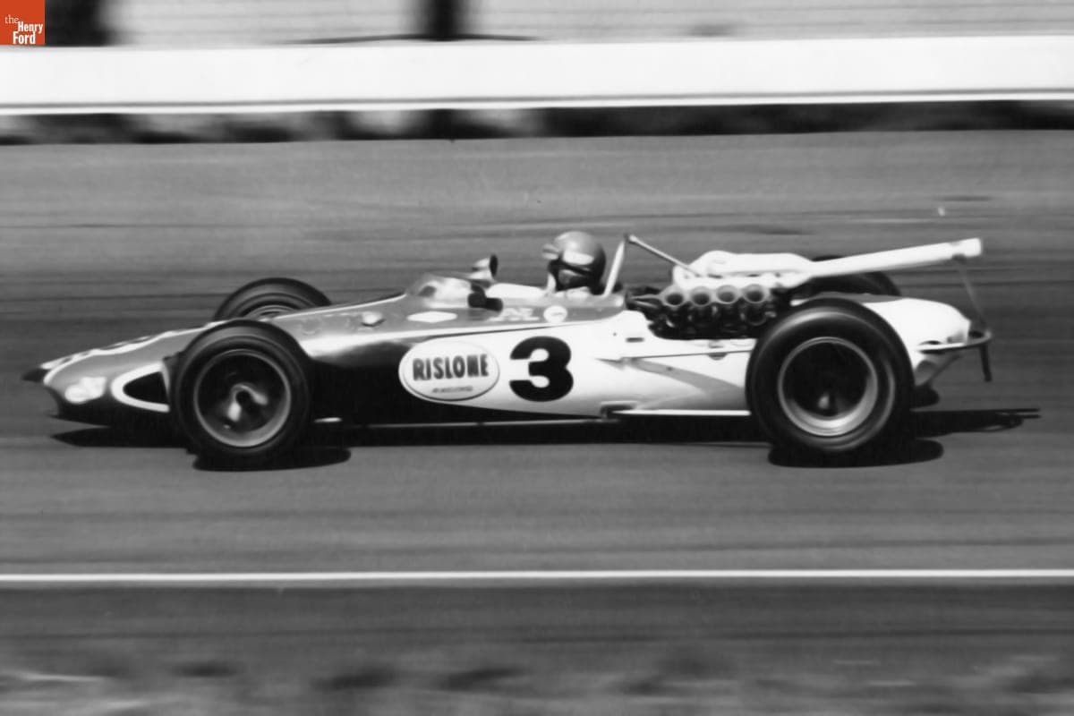 Bobby Unser Driving His Rislone Eagle Race Car, Langhorne 150 Race, Langhorne Speedway, Pennsylvania, 1968