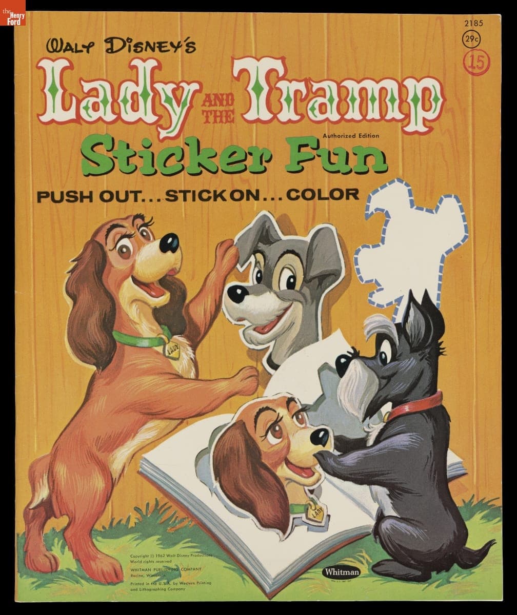 "Walt Disney's Lady and the Tramp Sticker Fun Book," 1962