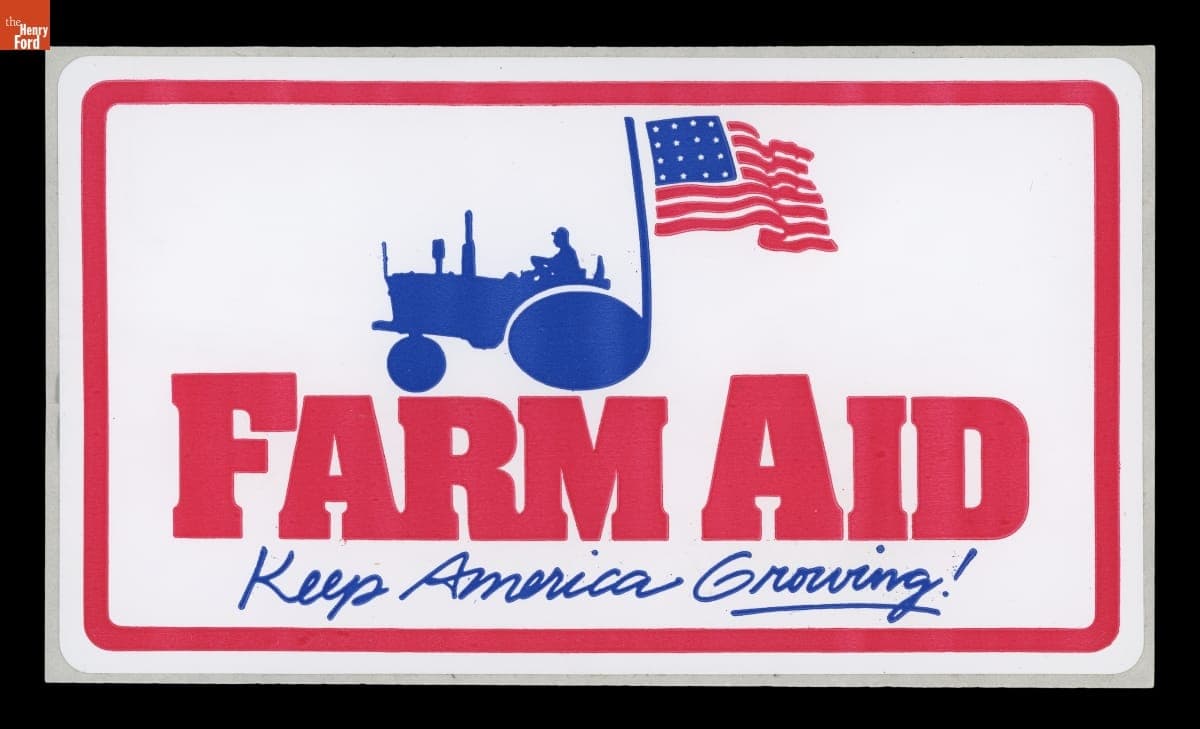 "Farm Aid: Keep America Growing!" Sticker, 1985