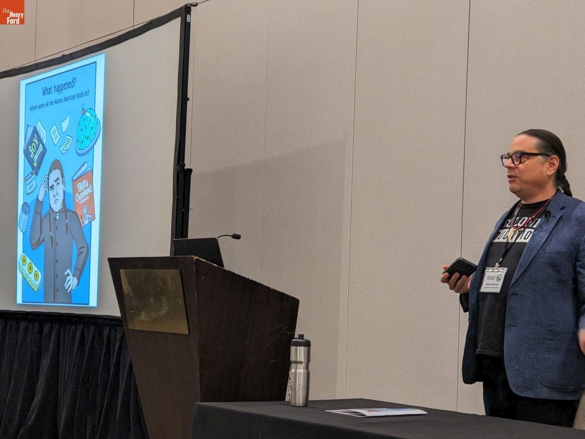 Sean Sherman Delivering his Keynote to the Agricultural Historical Society, St. Paul, Minnesota, June 5, 2025