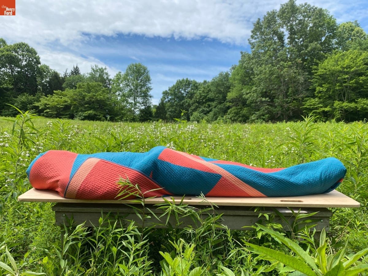 Demonstration of a Burial Quilt Made by Zak Foster, 2022