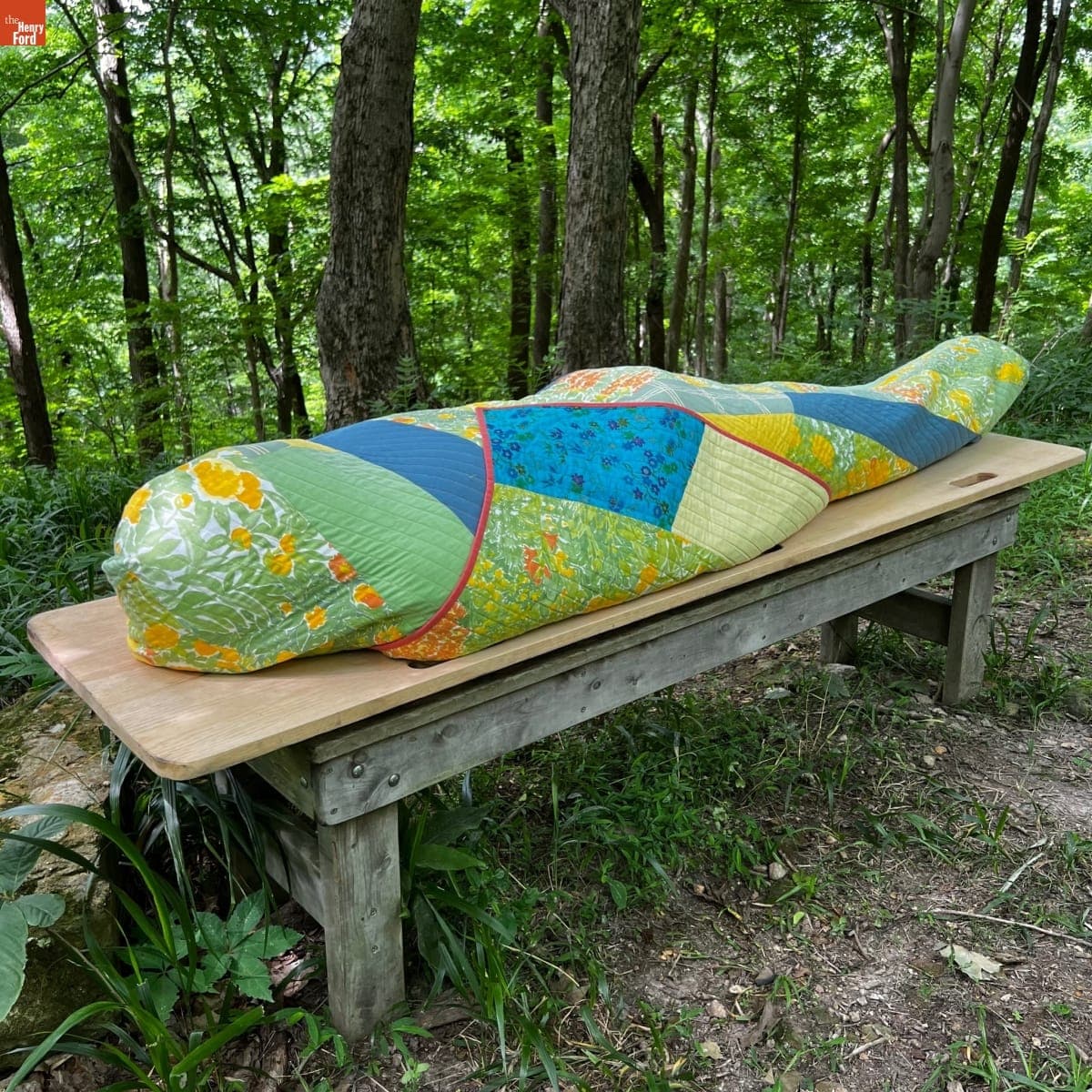 Demonstration of "Cathedral" Burial Quilt Made by Zak Foster, 2022