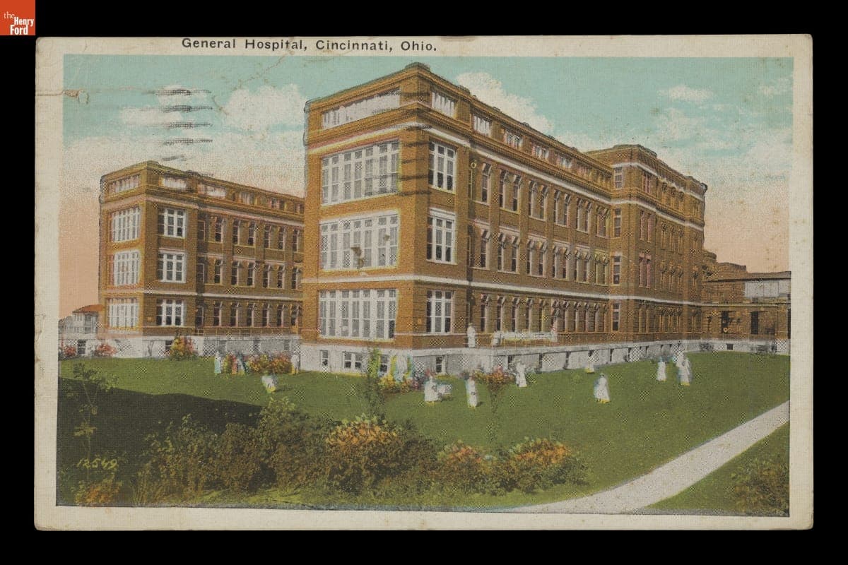 "General Hospital, Cincinnati, Ohio," Sent to Andrew Purnell, Postmarked August 7, 1924