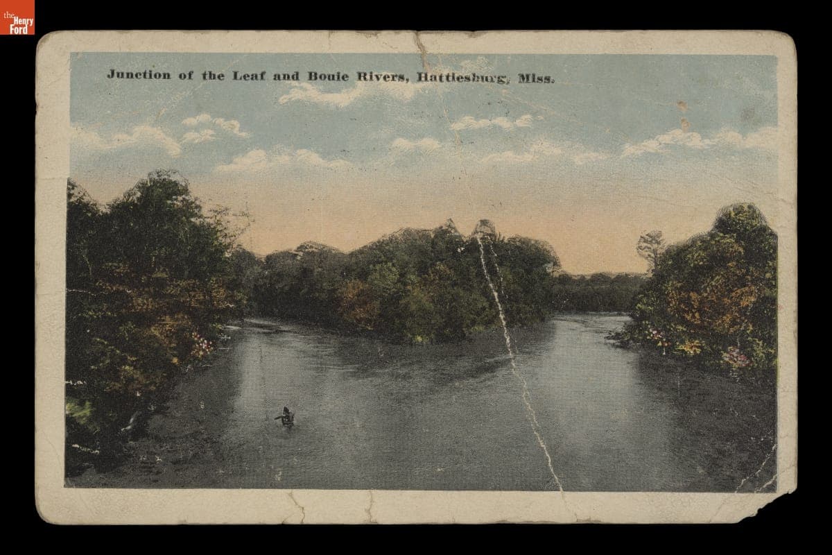 "Junction of Leaf and Bouie River, Hattiesburg, Miss.," Sent to Andrew Purnell