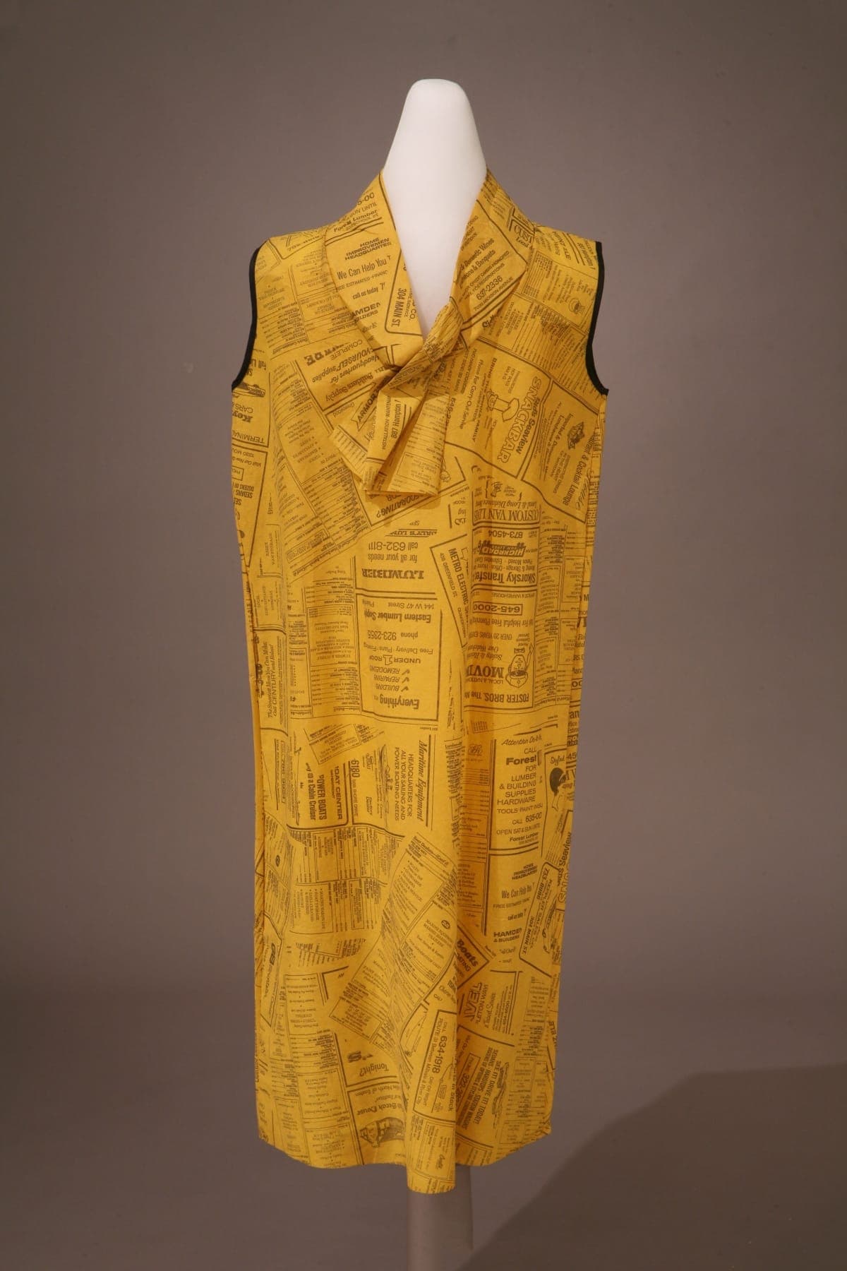 Yellow Pages Paper Dress, circa 1967