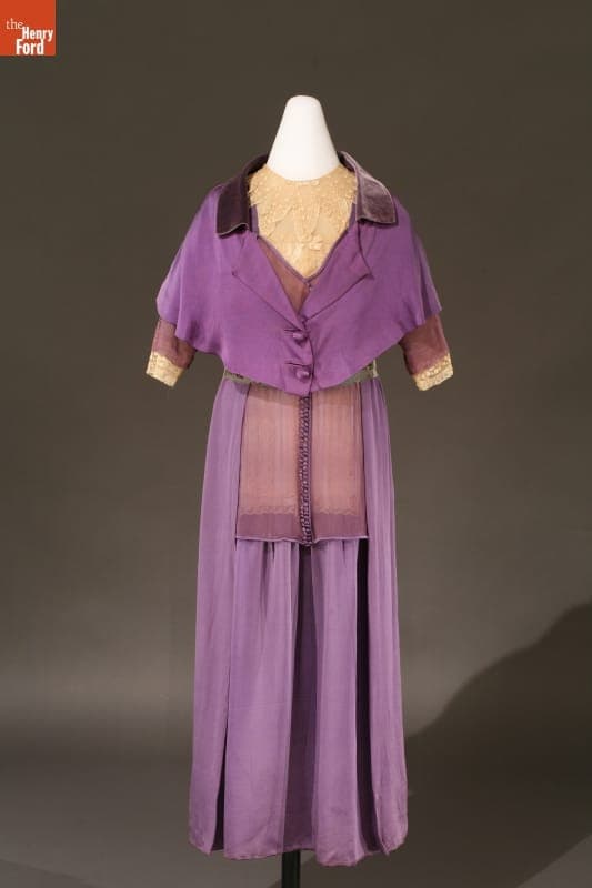Silk Dress with Jacket Worn by Virginia Palmer Bradfield Ward, 1918