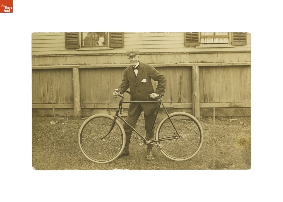 Cyclist Posing with a Pope Safety Bicycle, circa 1897