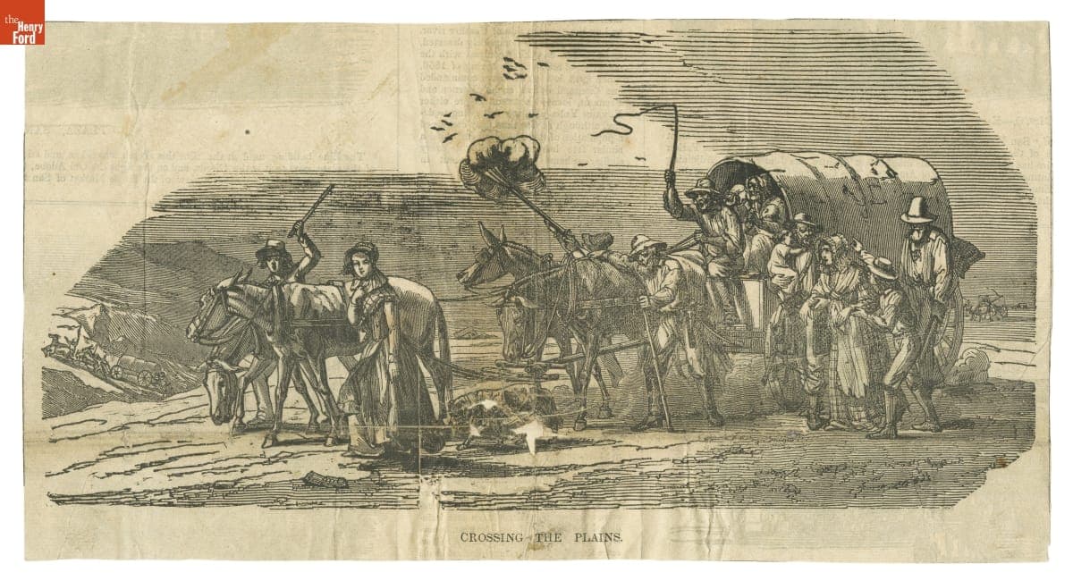 A Party of Emigrants to California, Crossing the Plains, 1852