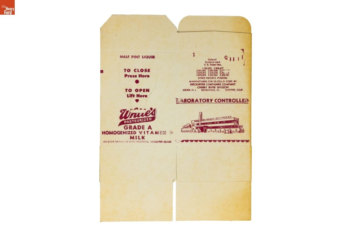 White Ice Cream and Milk Company Milk Carton