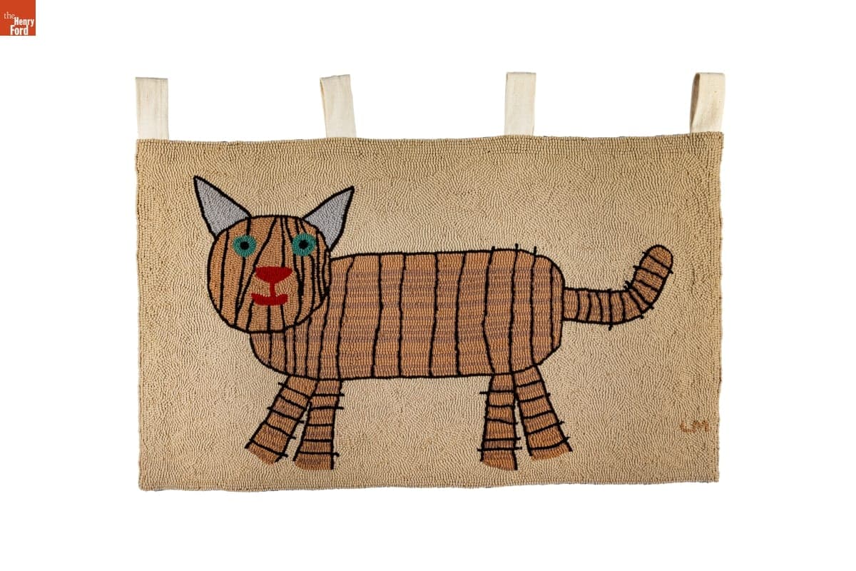 "Pierre the Cat" Hooked Rug, 1960-1965