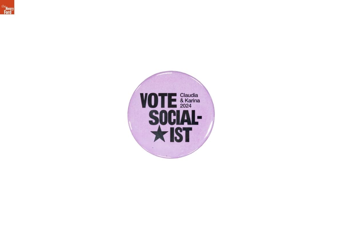 "Vote Socialist" Campaign Button, 2024