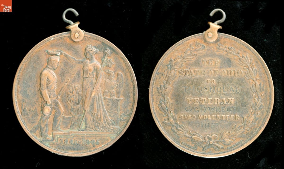 Civil War Commemorative Medal Awarded to Veteran Thomas Nolan, 1866