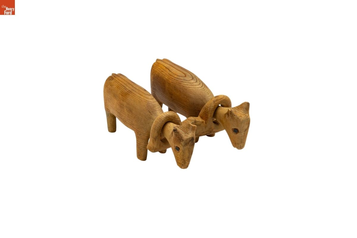 Pair of Toy Oxen, 1850-1890