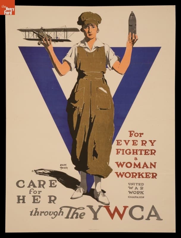 World War I Poster, "For Every Fighter, a Woman Worker," circa 1918