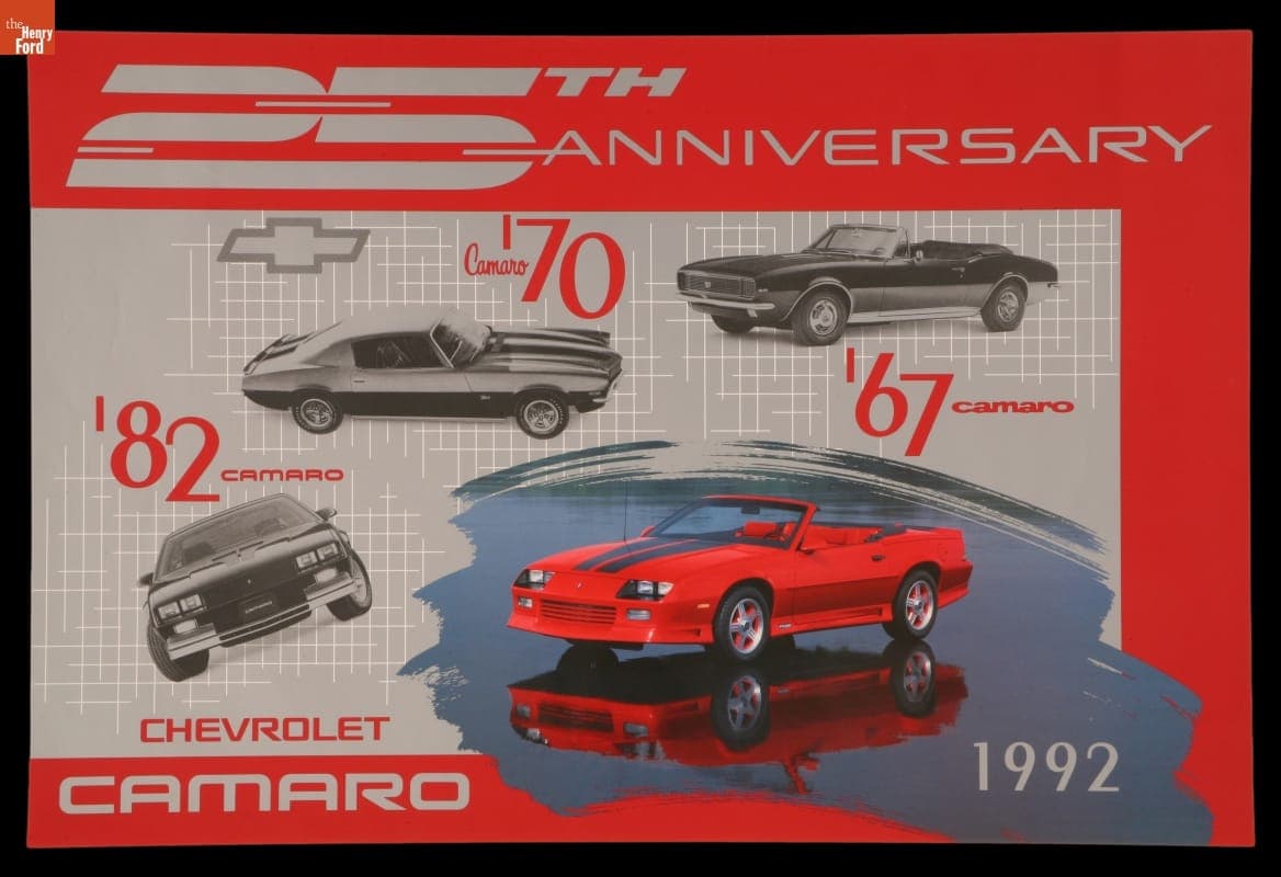 Poster for 25th Anniversary of Chevrolet Camaro Automobiles, 1992