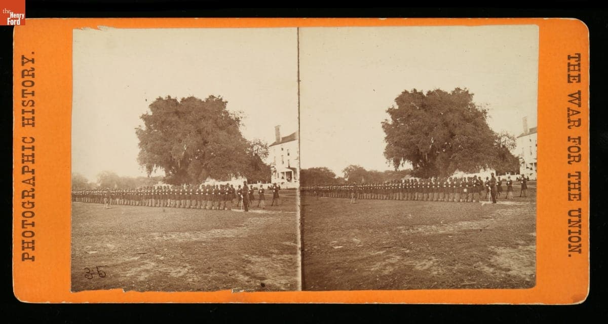 "Dress Parade of the First South Carolina Regiment (Colored) near Beaufort, South Carolina," 1861-1865