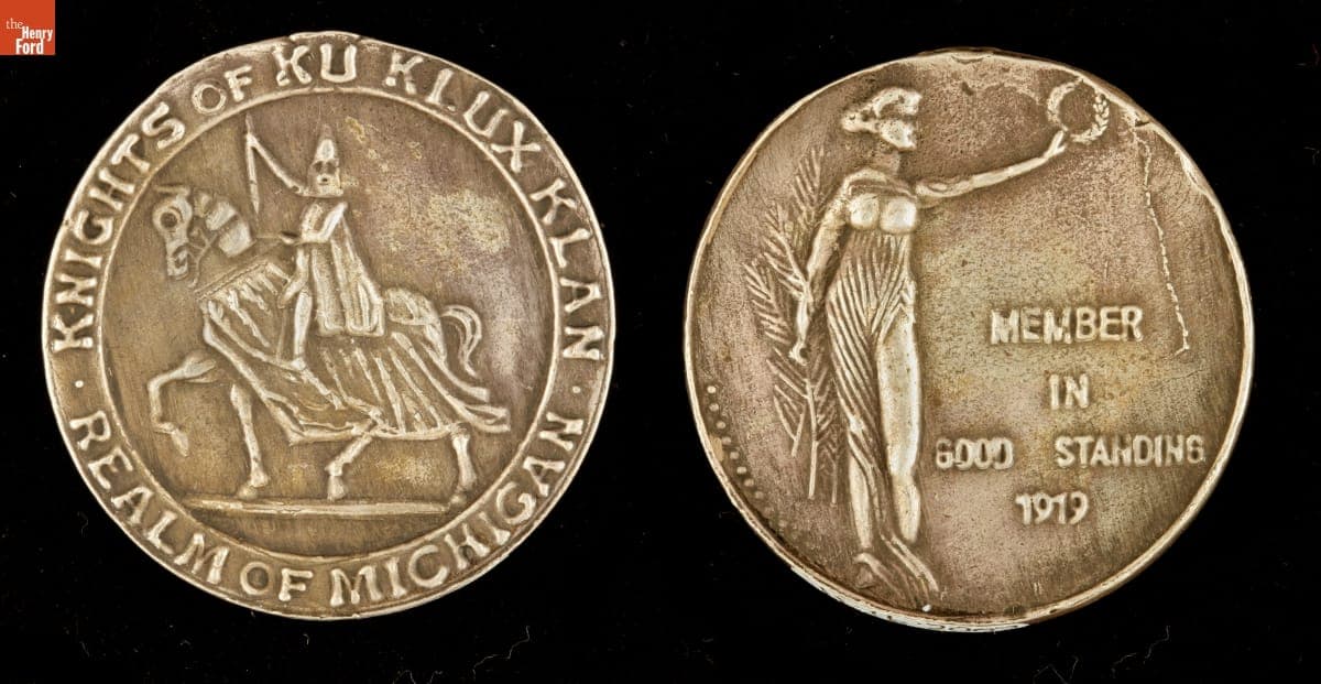 Token, "Knights of Ku Klux Klan, Realm of Michigan, Member in Good Standing," 1919