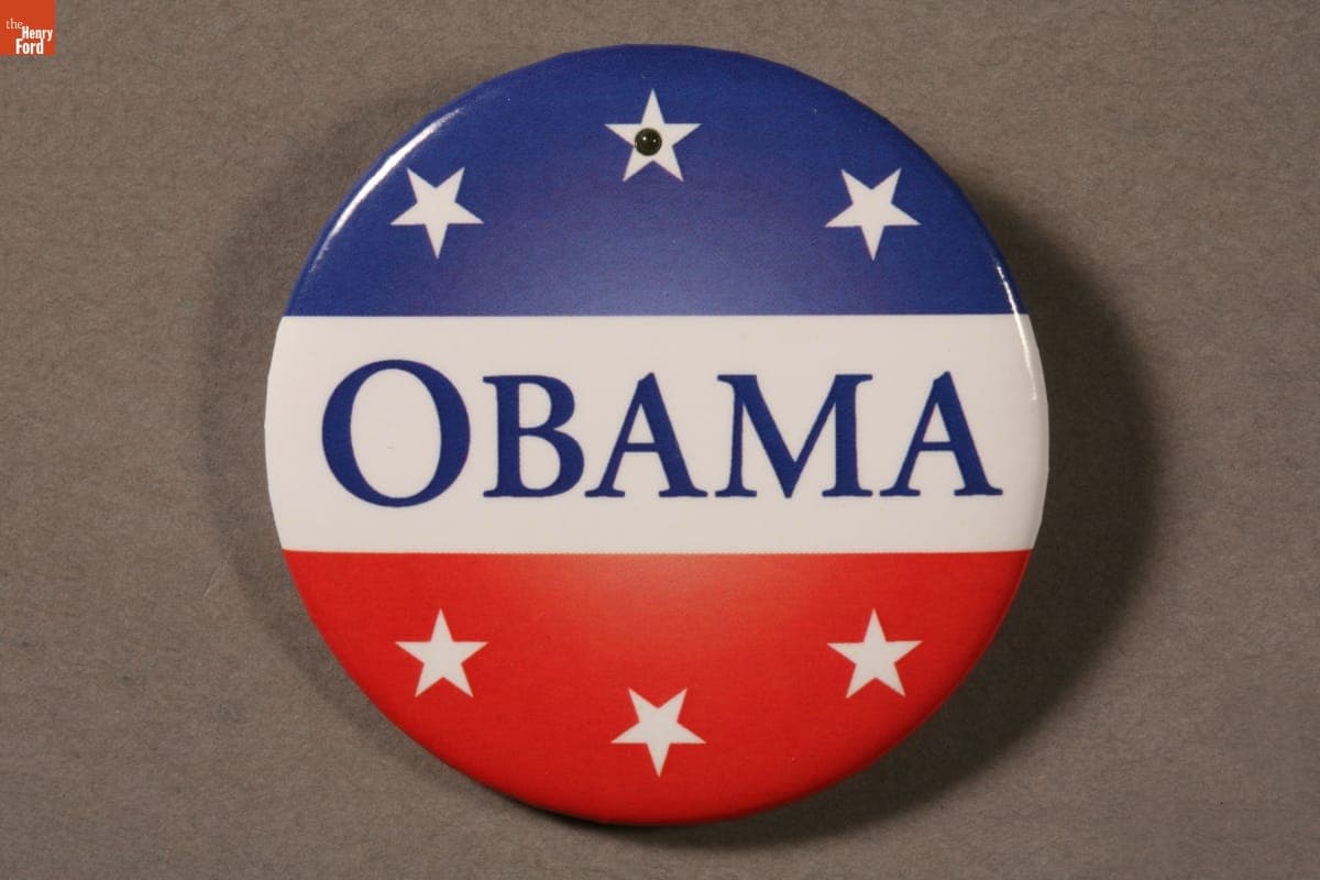 Barack Obama Campaign Button with Flashing Light, 2008