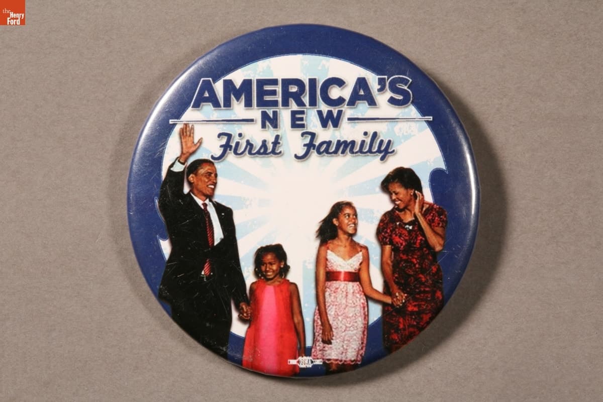 Obama and First Family Political Button, 2008