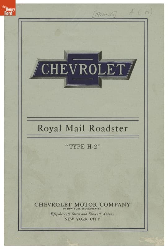 Chevrolet Royal Mail Roadster Catalog, 1914