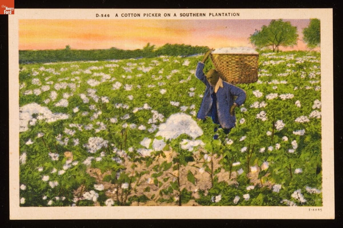 "Cotton Picker on a Southern Plantation," circa 1935