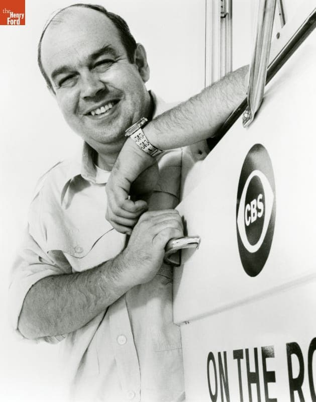 Charles Kuralt with the CBS "On the Road" Motor Home, circa 1987