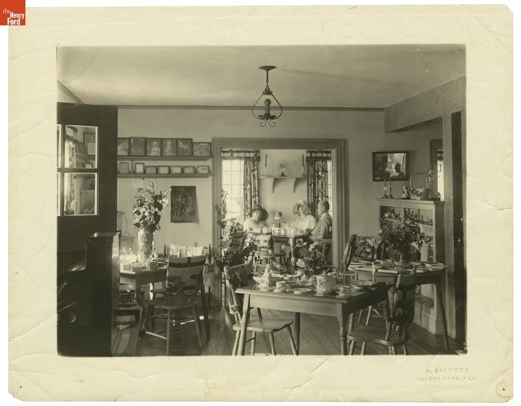 People Seated at Table in a Tearoom, circa 1930