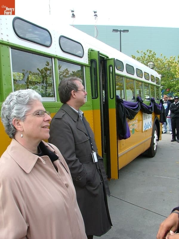 Rosa Parks Bus outside Charles H. Wright Museum, Where Rosa Parks Lay in Repose, November 1, 2005
