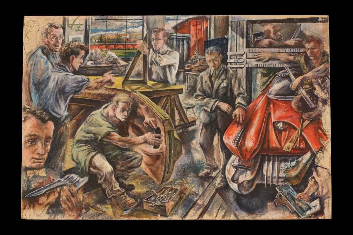 Styling Shop Mural Study, by Jack Keijo Steele, circa 1955